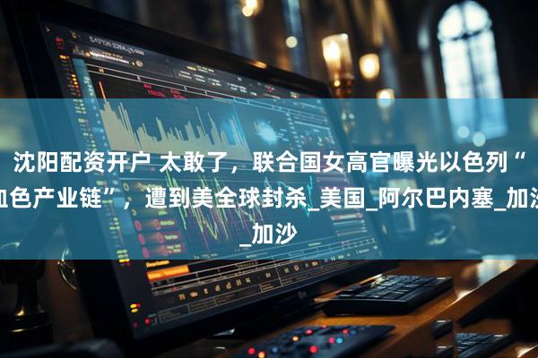 沈阳配资开户 太敢了，联合国女高官曝光以色列“血色产业链”，遭到美全球封杀_美国_阿尔巴内塞_加沙